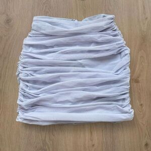 House of CB Aubrey Periwinkle Blue Ruched Mini Skirt